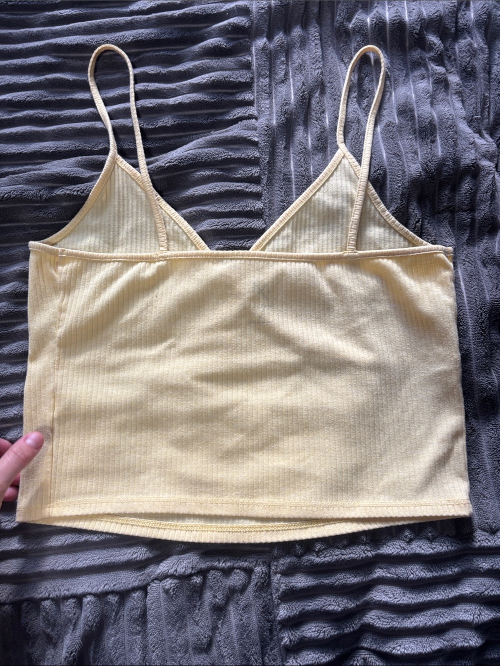 PacSun Cream Ribbed Wrap-Front Cami - Picture 2 of 3